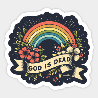 God Is Dead // Vintage Atheist Design Sticker